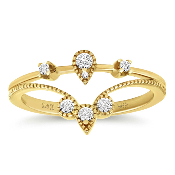 14K Yellow Gold Diamond Ring.
