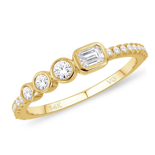 14K Yellow Gold Ring With Diamonds