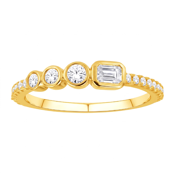 14K Yellow Gold Ring With Diamonds