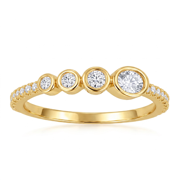 14K Gold Ring With Diamonds