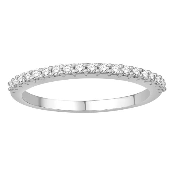 14K White Gold Diamond Wedding Band